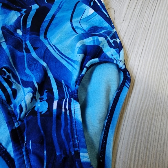 Peyton and Parker Blue marble cross strap swimsuit for baby Size 3-6 mo NWT - Picture 11 of 11